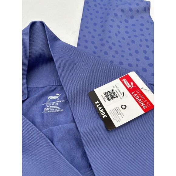 Puma Women’s Spot Printed Seamless High Waist Stretch Leggings, Purple, XL - Picture 7 of 11